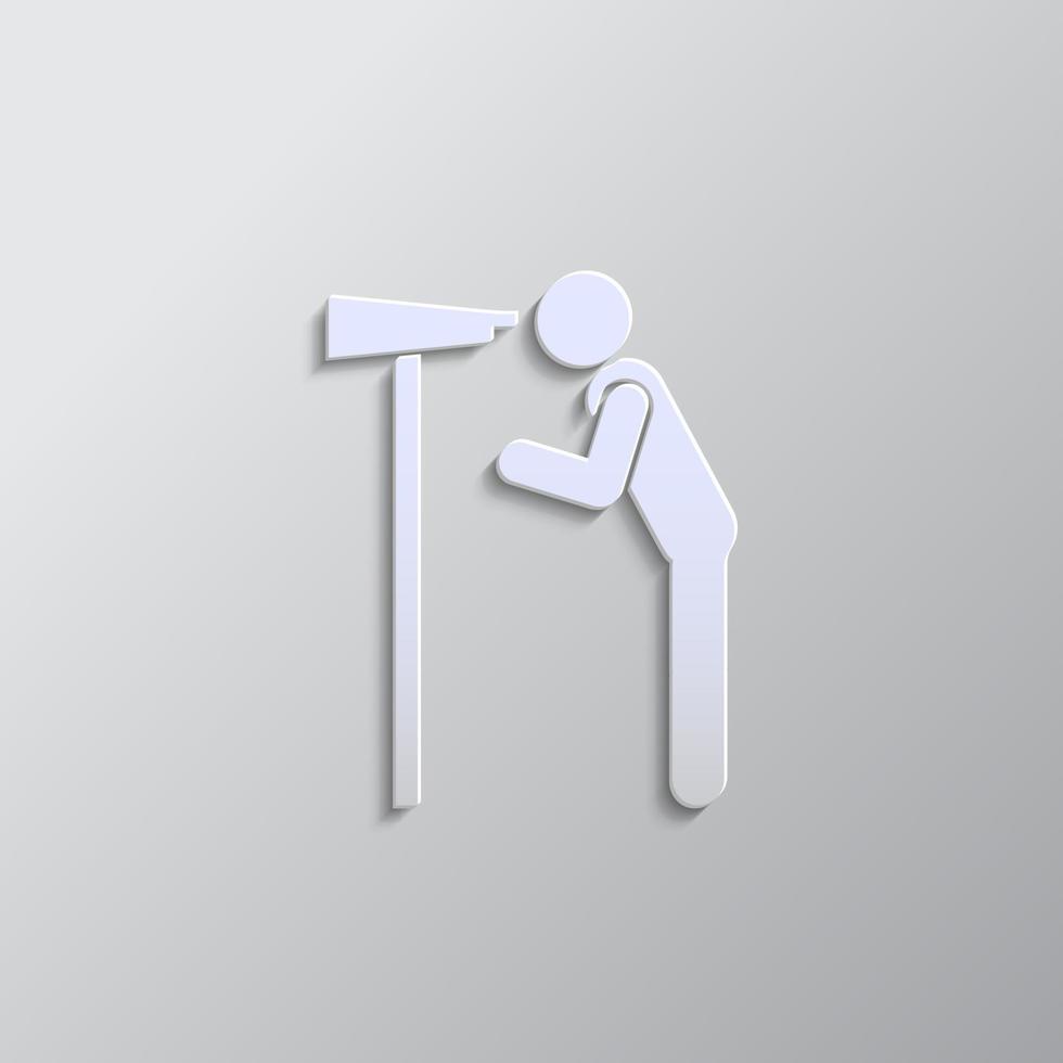 Viewer paper style, icon. Grey color vector background- Paper style vector icon.