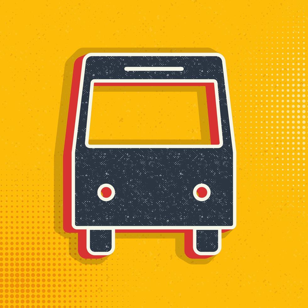 autobús popular arte, retro icono. vector ilustración de popular Arte estilo en retro antecedentes