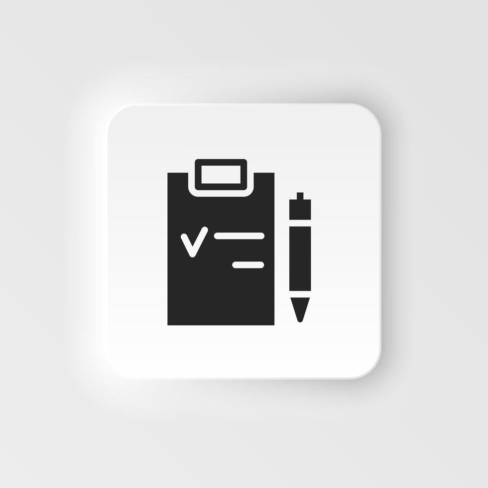 Mass production, clipboard neumorphic style vector icon. Simple element illustration from UI concept. Mass production, clipboard neumorphic style vector icon. Infographic concept on white