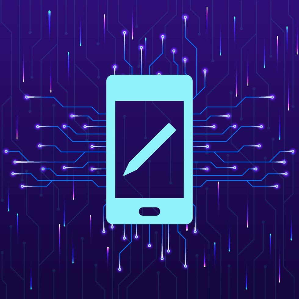 teléfono, editar, lápiz nuevo tecnología vector icono. nuevo móvil tecnología concepto vector ilustración. teléfono, editar, lápiz nuevo tecnología vector icono en blanco antecedentes