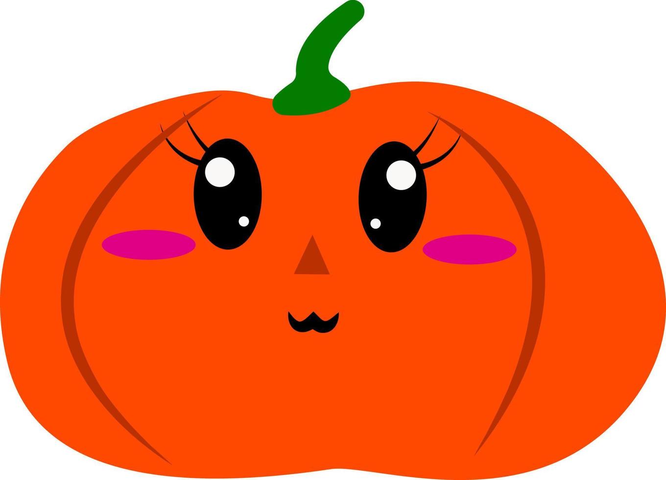 Kawaii pumpkin vector illustration isolated on white background. Cute cartoon pumpkins smiley face.