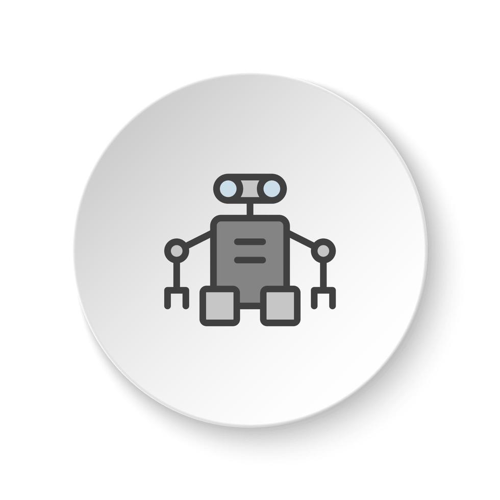 Round button for web icon, exoframe, exoskeleton. Button banner round, badge interface for application illustration on white background vector
