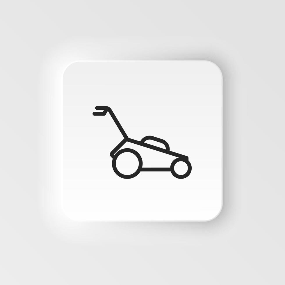 Garden, lawn, mower vector icon. Element of design tool for mobile concept and web apps vector. Thin neumorphic style vector icon for website design on neumorphism white background