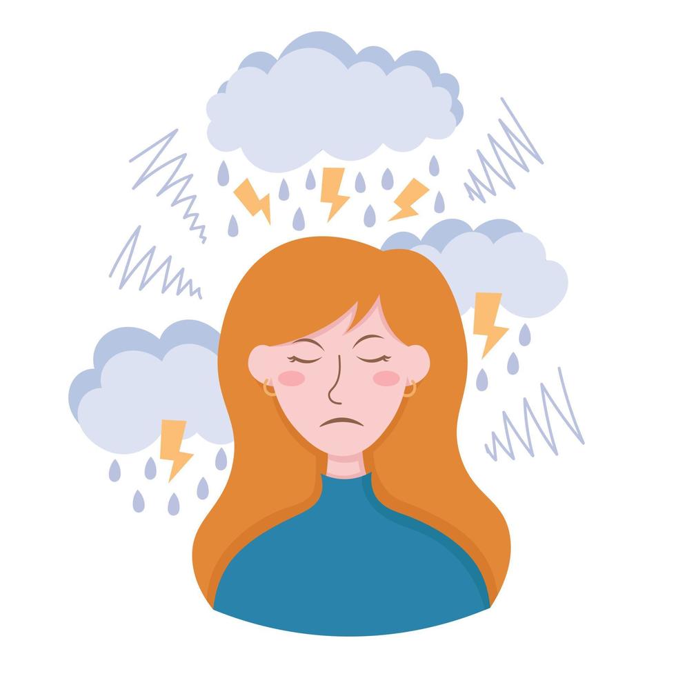 Doodle Flat Clipart. Illustration about mental health. All Objects Are Repainted. vector