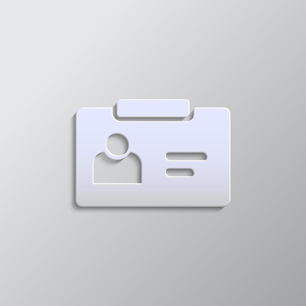 carné de identidad tarjeta papel estilo, icono. gris color vector fondo- papel estilo vector icono.
