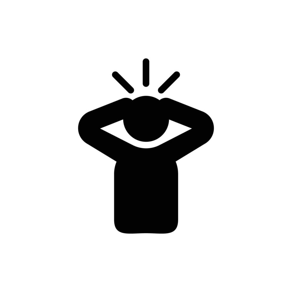 Headache vector icon.  Headache vector icon