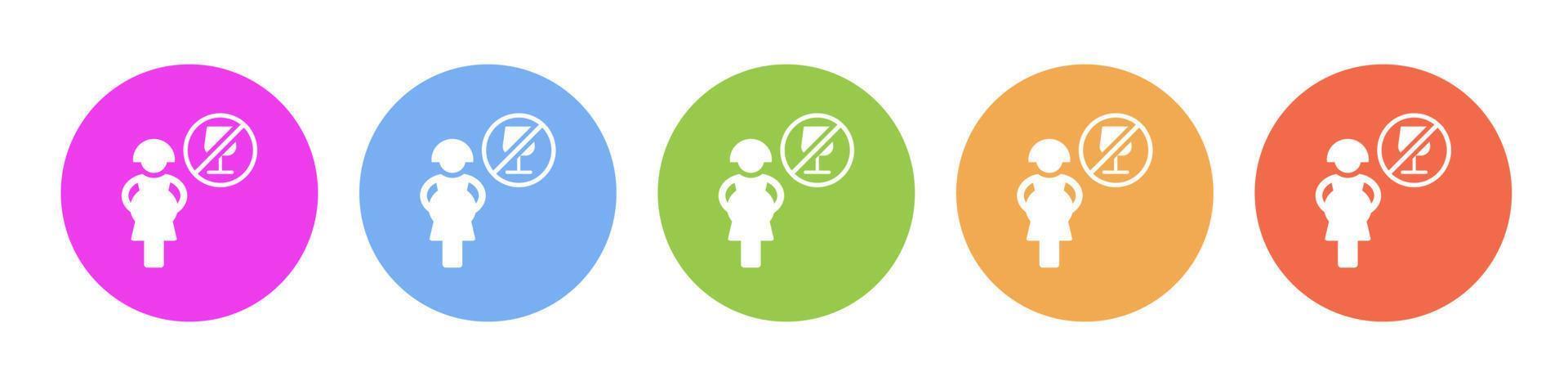 Multi colored icon Pregnant forbidden drink alcohol. Button banner round badge interface for application illustration on white background vector