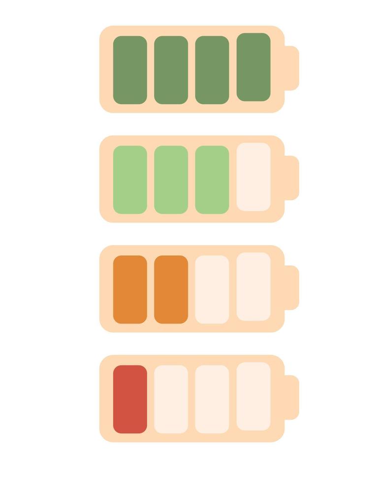 Doodle Flat Clipart. Rechargeable device battery. All Objects Are Repainted. vector