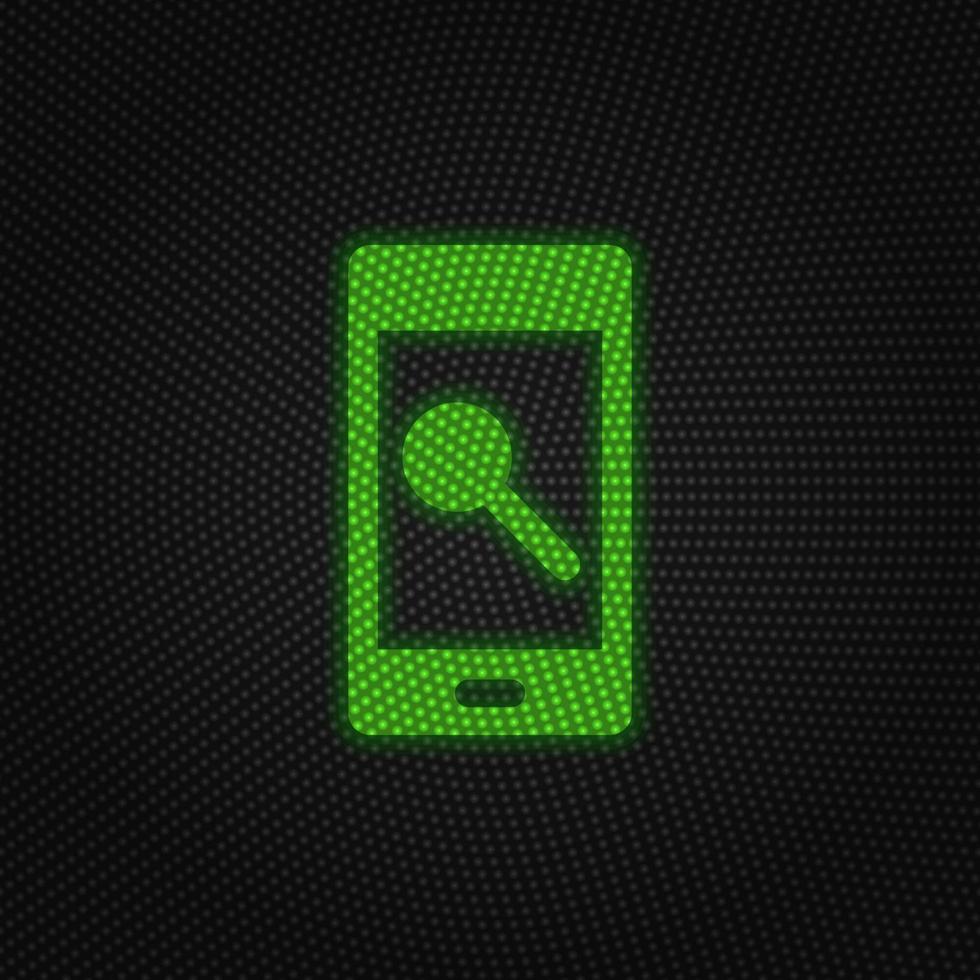 Phone, search new technology vector icon. New mobile technology traffic light style vector illustration on white background