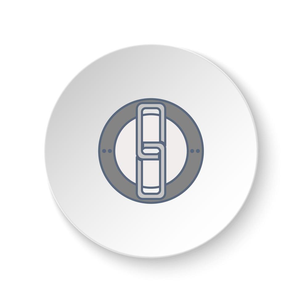redondo botón para web icono, enlace, web, icono. botón bandera redondo, Insignia interfaz para solicitud ilustración en blanco antecedentes vector