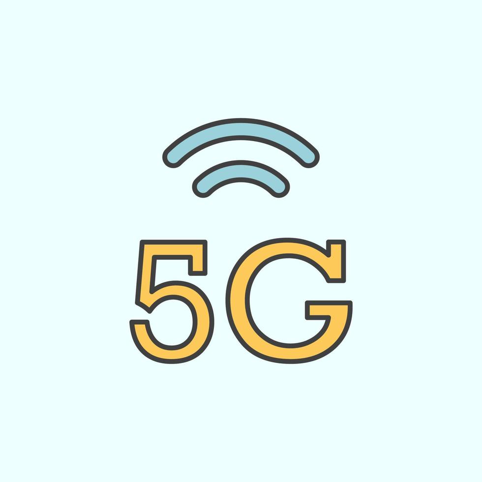 5g, señal color vector icono, vector ilustración en blanco antecedentes