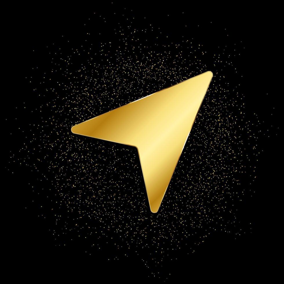 Cursor gold, icon. Vector illustration of golden particle on gold vector background