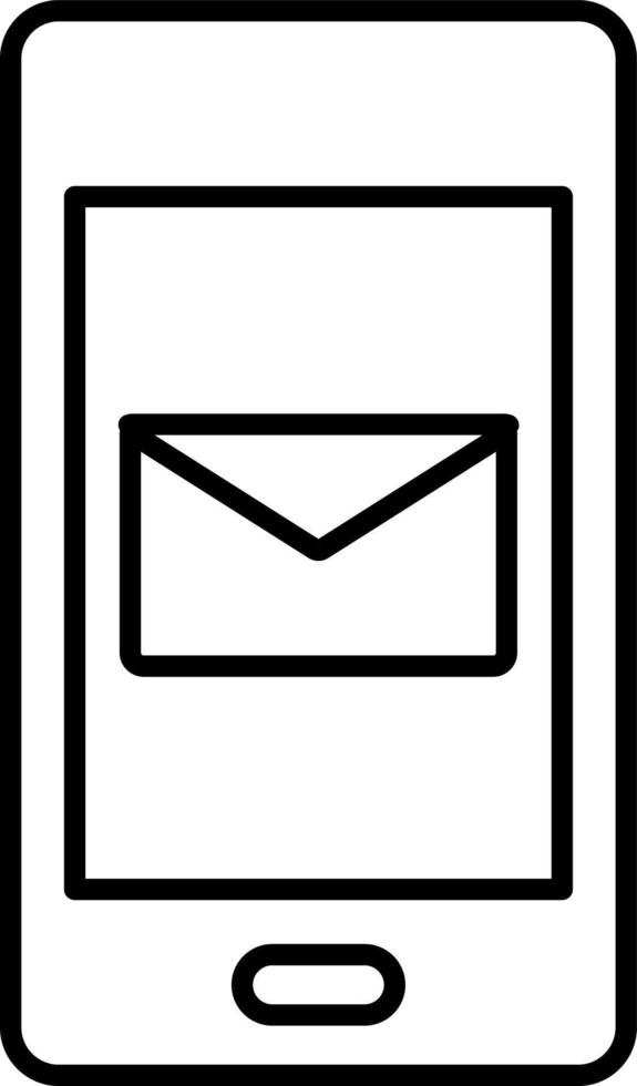 Line vector icon phone, message. Outline vector icon on white background