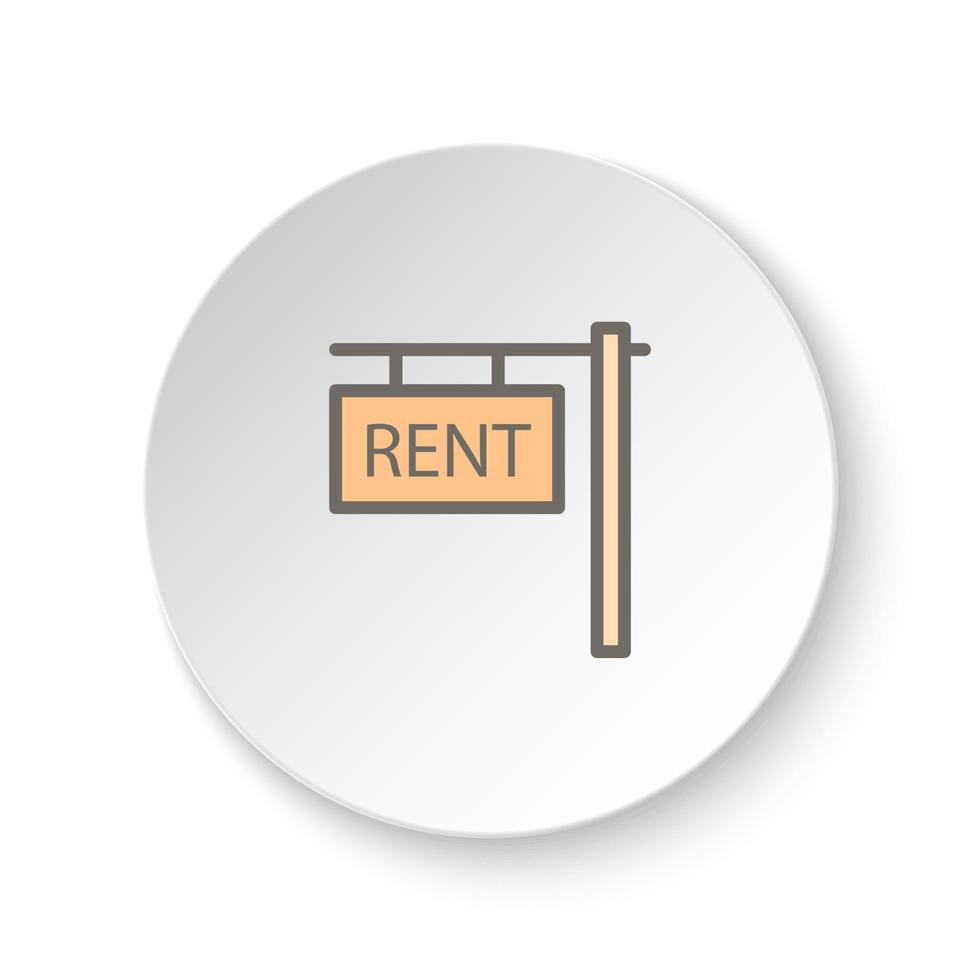 Round button for web icon, house, property, sold. Button banner round, badge interface for application illustration on white background vector