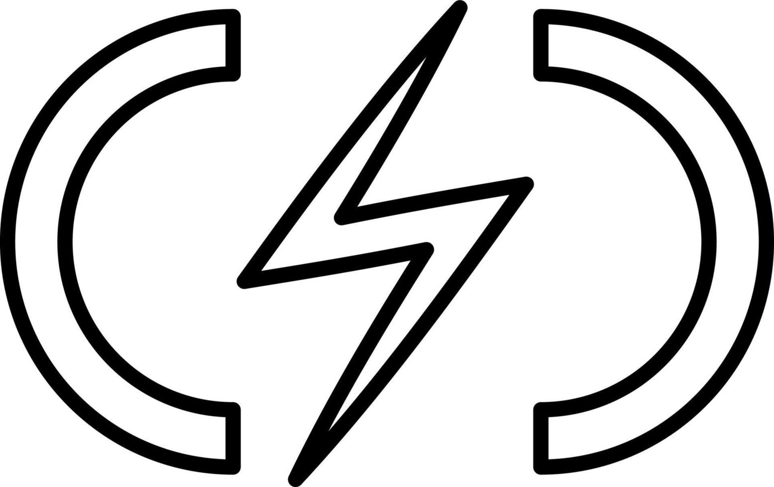 Line vector icon charge, flash. Outline vector icon on white background