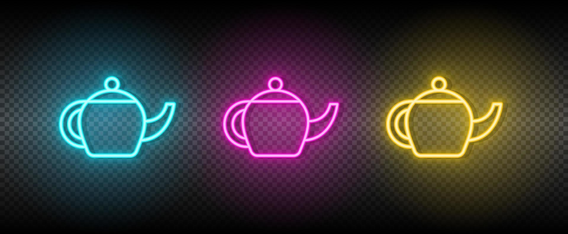 Tea bottle symbol neon vector icon.