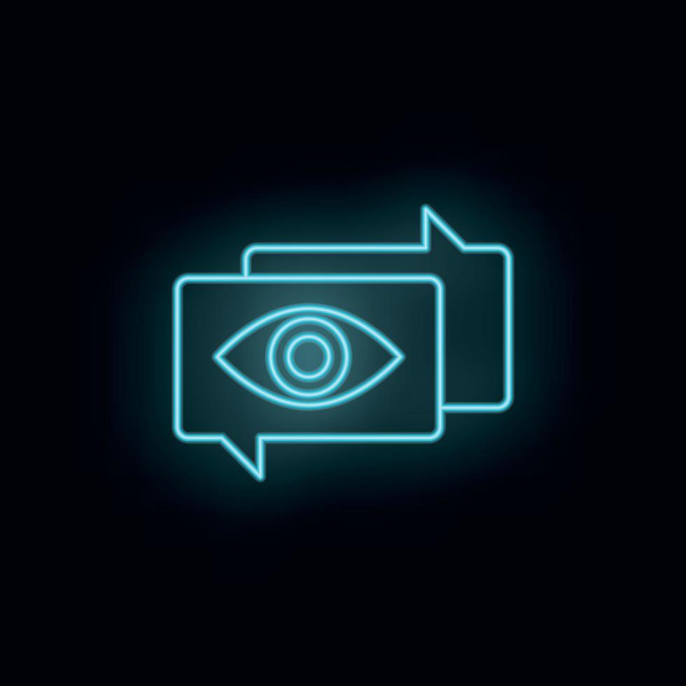 Chat, search, neon, icon. Web Development Vector Icon. Element of simple symbol for websites, web design, mobile app, infographics. Line symbol for website design on white background