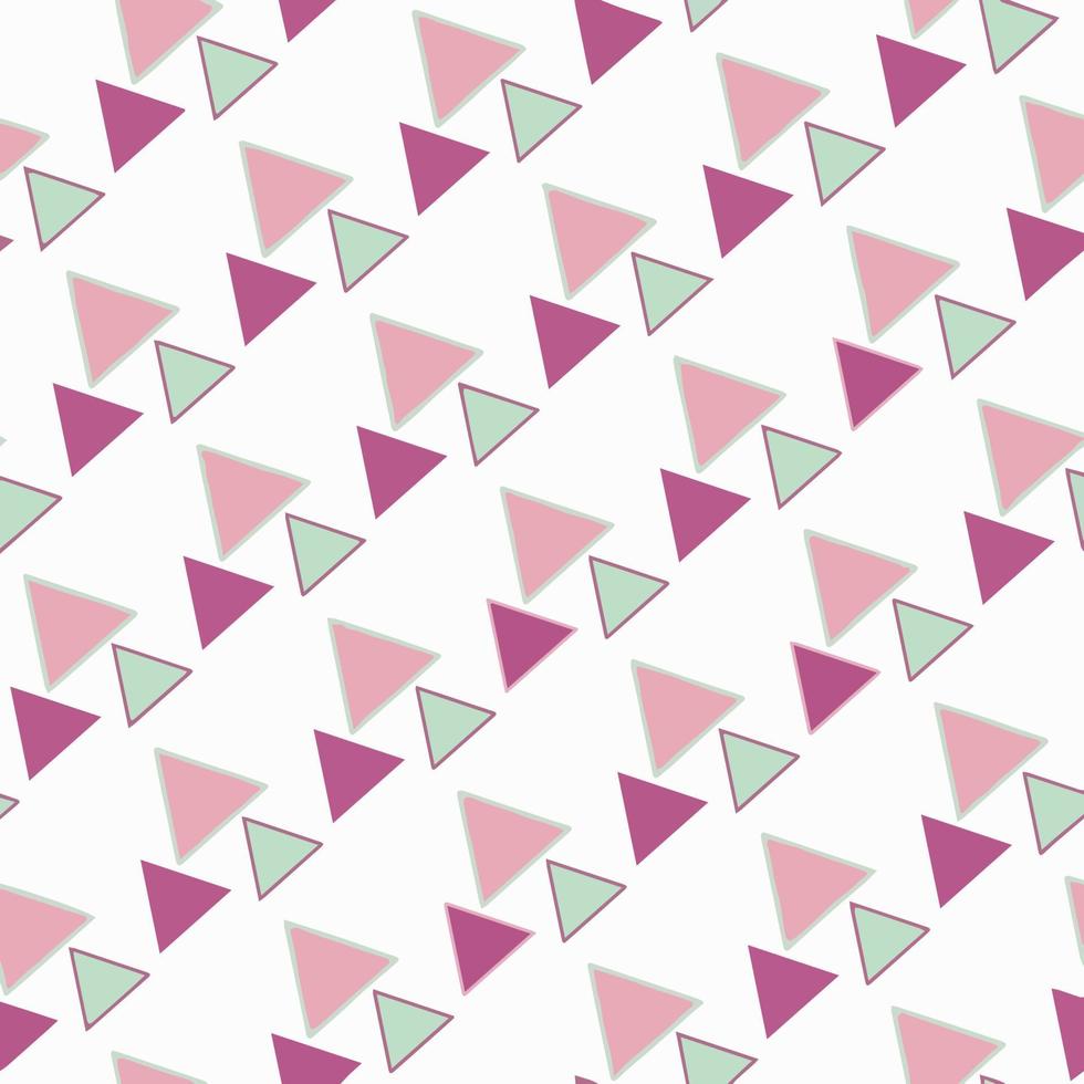 triangulos sin costura repitiendo patrón, vistoso triangulos antecedentes diseño para alfombra, fondo de pantalla, ropa, envase, tela, cubrir vector