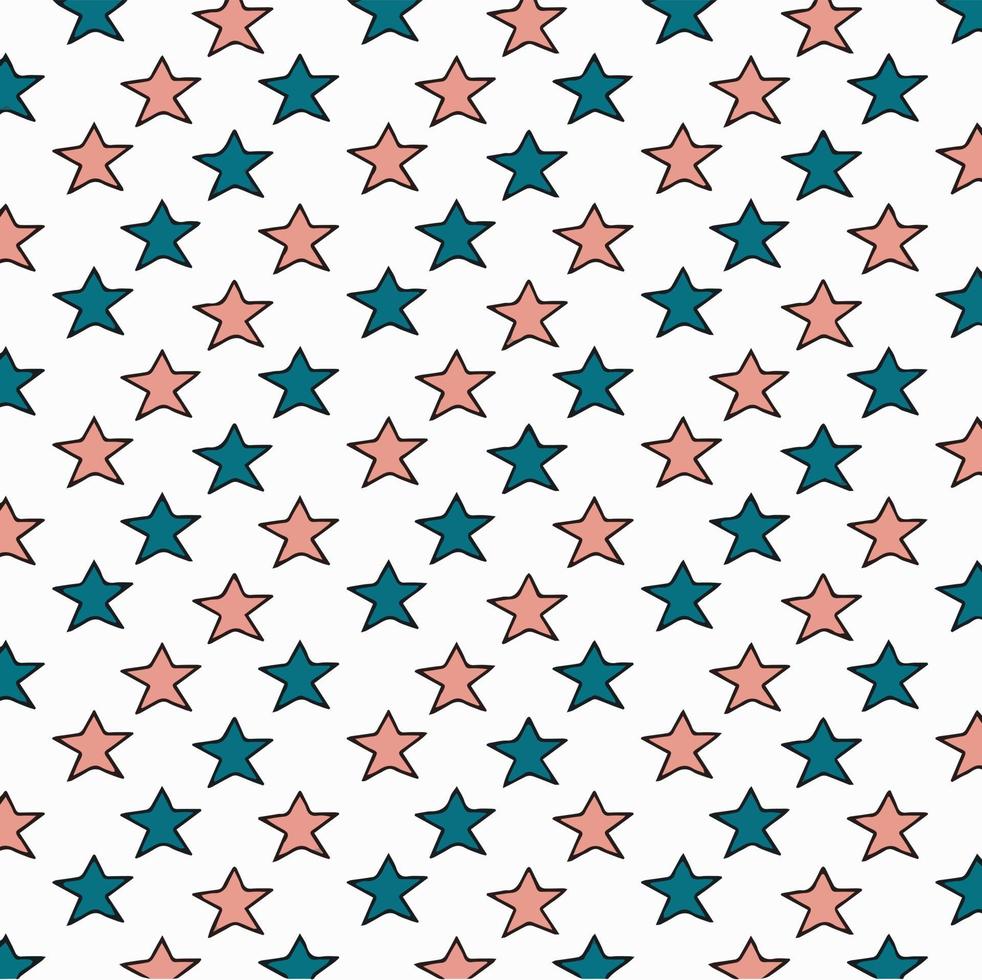 seamless stars pattern, stars background pink, green design for carpet, wallpaper, clothing, wrapping, fabric, cover, etc. vector