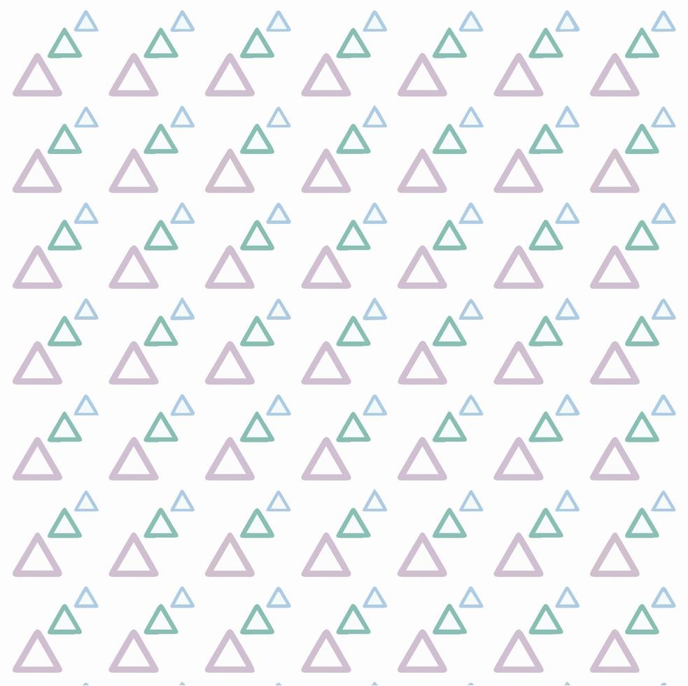 triángulo geometría pastel color sin costura vector modelo con blanco antecedentes diseño para alfombra, fondo de pantalla, ropa, envase, tela, cubrir