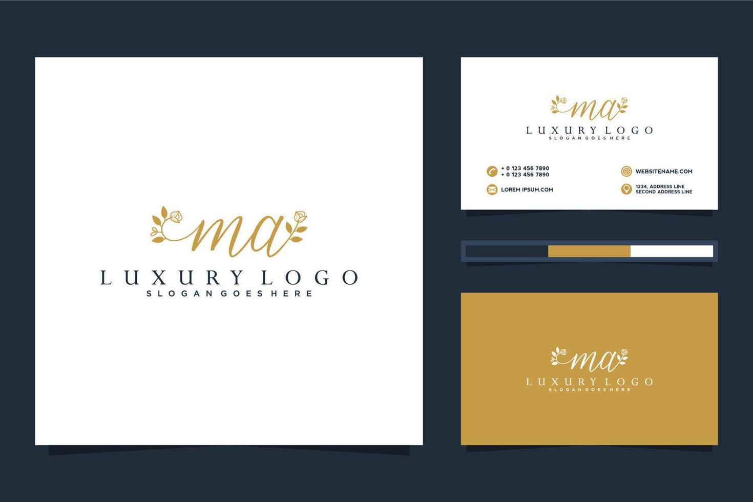 Initial MA Feminine logo collections and business card template Premium Vector
