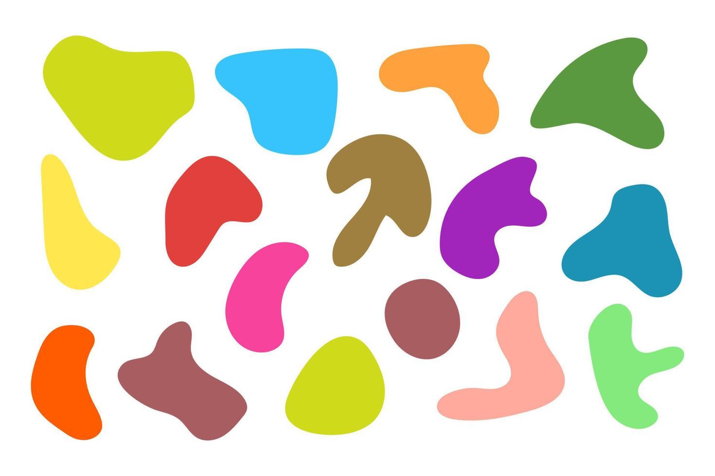 Collection of hand drawn flat abstract shapes. Irregular shape. vector