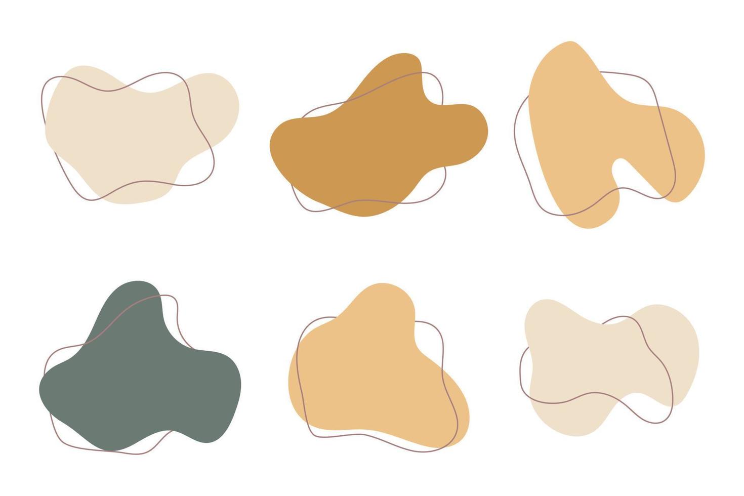 Collection of hand drawn flat abstract shapes. Irregular shape. vector