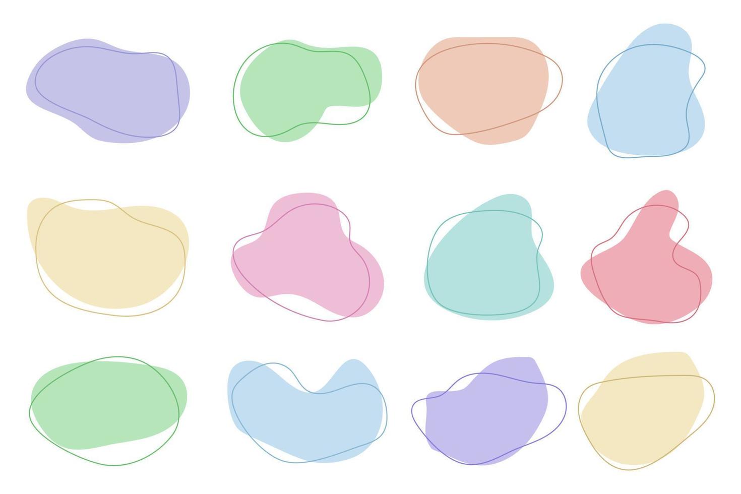Collection of hand drawn flat abstract shapes. Irregular shape. vector