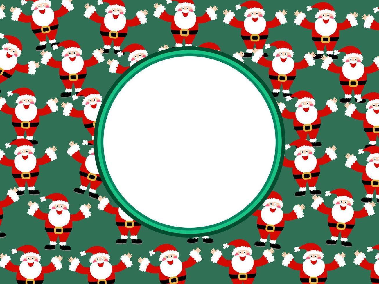 Round Christmas Santa Page Border vector