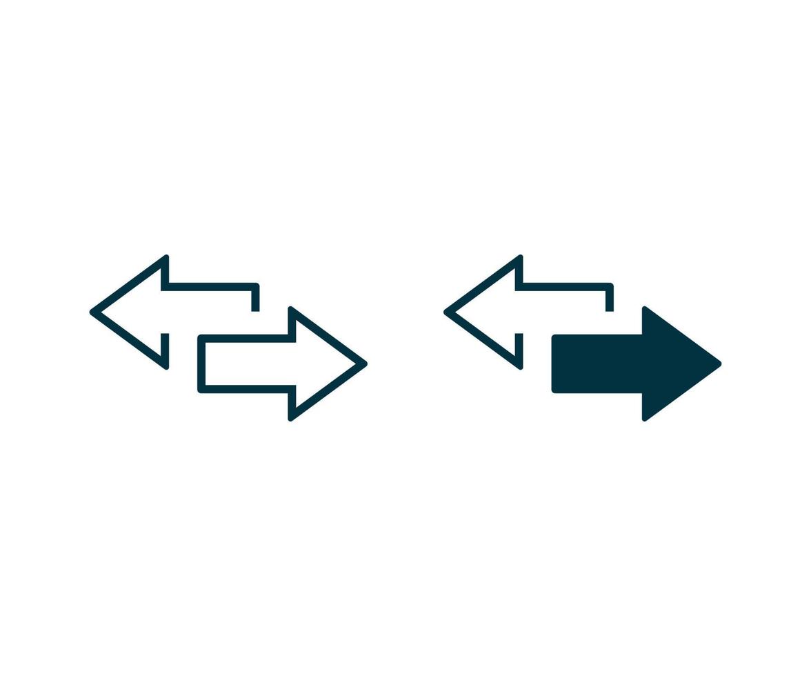 Left right arrows vector icon. Transfer arrows icon. 2 side arrow icon