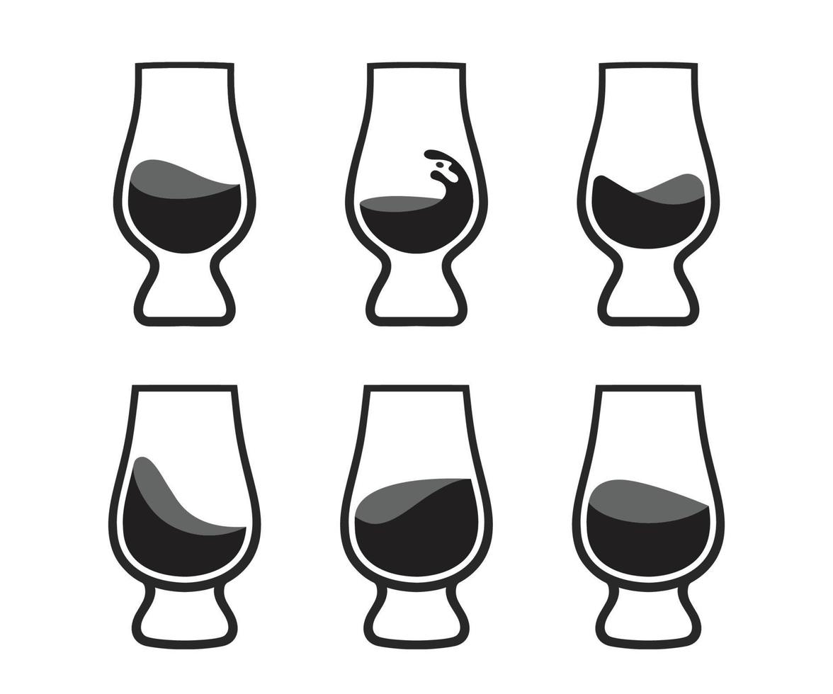 Glencairn Whisky Glass icon set. Whiskey Glass logo vector. Whiskey Glass Vector Icon.