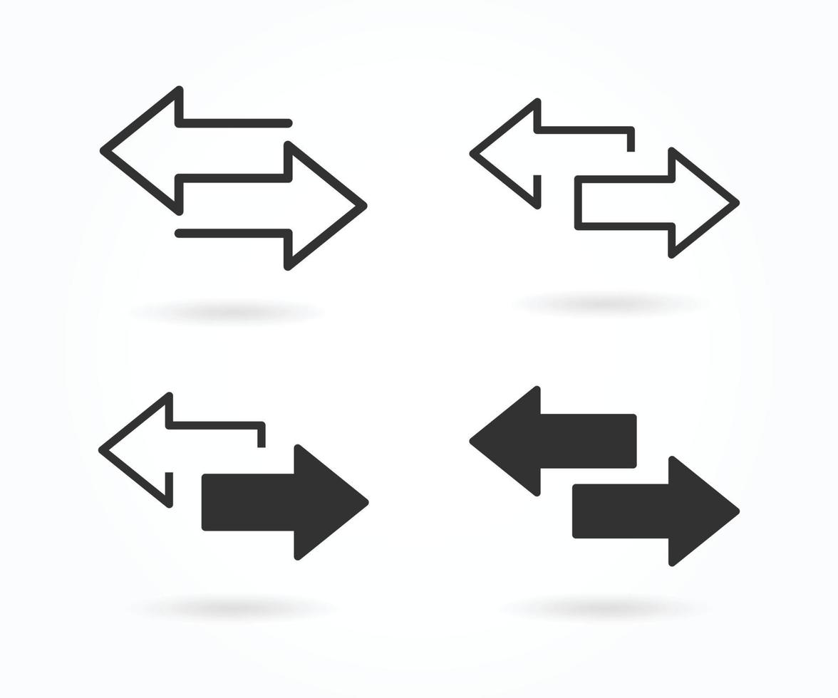 Exchange icon vector illustration. 2 side arrow premium illustration icon set. Left right arrows vector icon set.