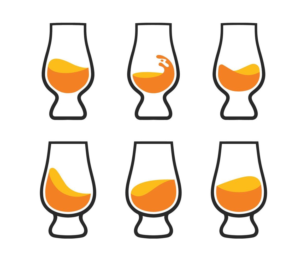 Whiskey Glass logo vector. Whiskey Glass Vector Icon. Glencairn Whisky Glass vector icon