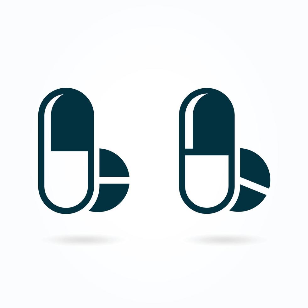 Minimalist medicine of pills and capsules. Health care basic element graphic resources vector