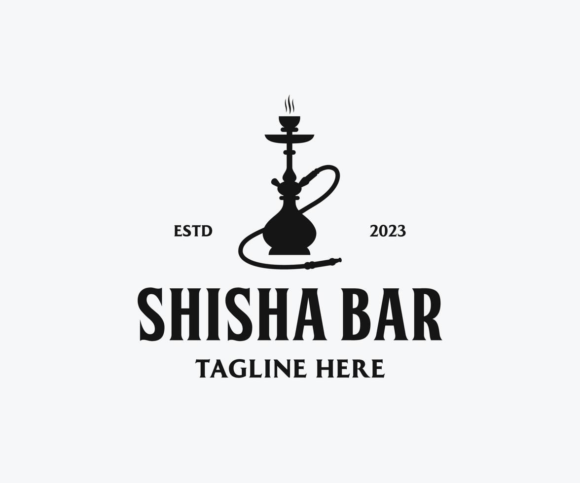 shisha moderno logo. shisha de fumar logo modelo para cafetería, comercio, club, salón vector