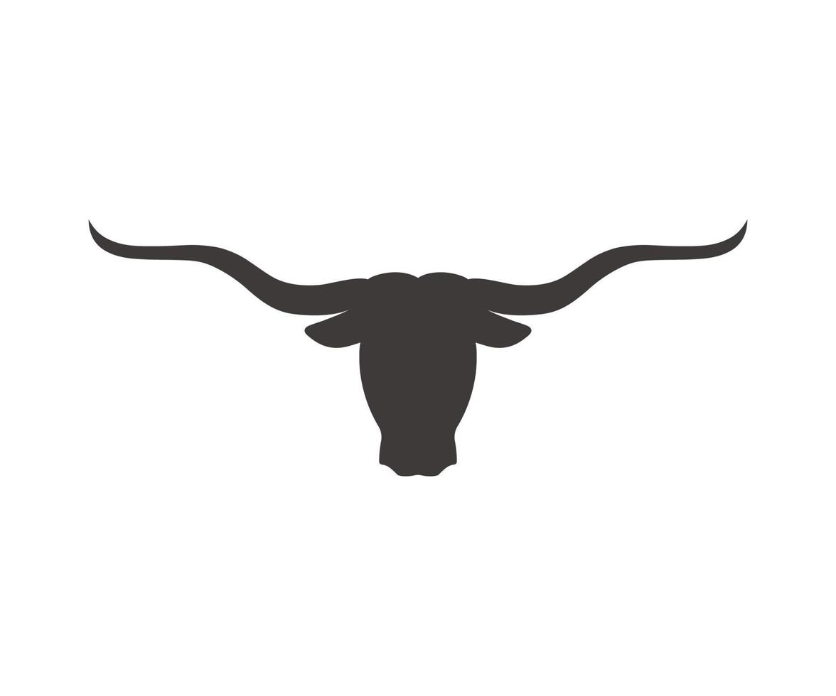 Bull head long horn icon vector template