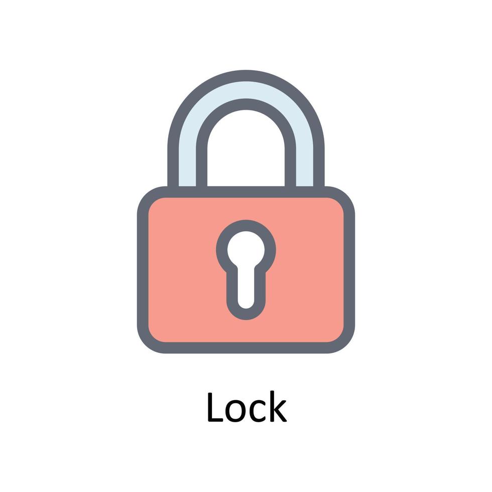 Lock Vector Fill outline Icons. Simple stock illustration stock