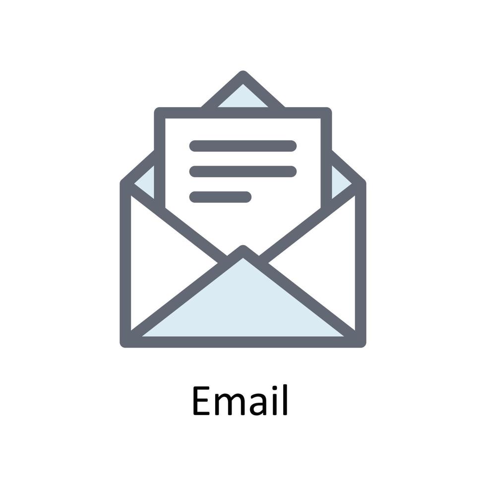 Email Vector Fill outline Icons. Simple stock illustration stock