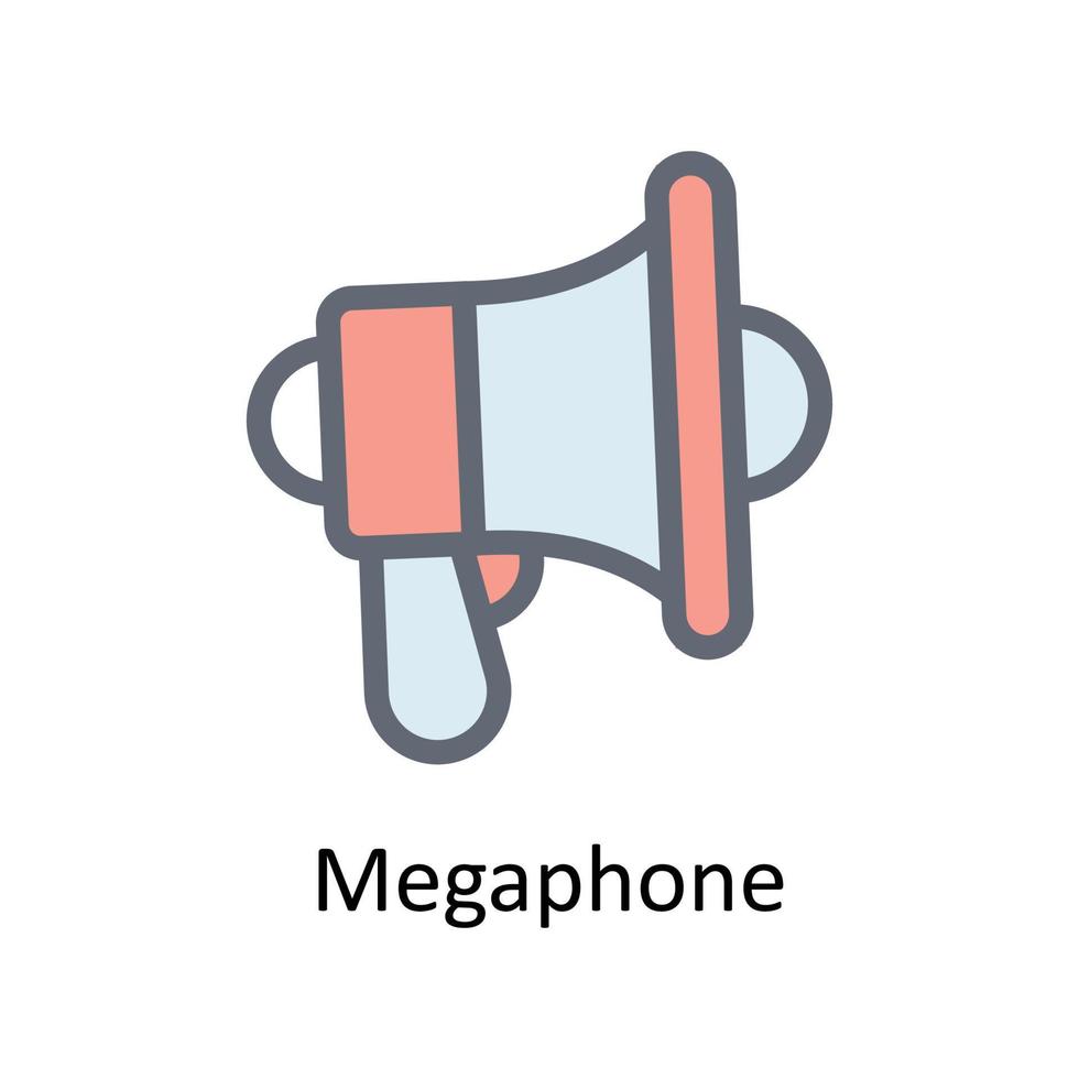 Megaphone Vector Fill outline Icons. Simple stock illustration stock