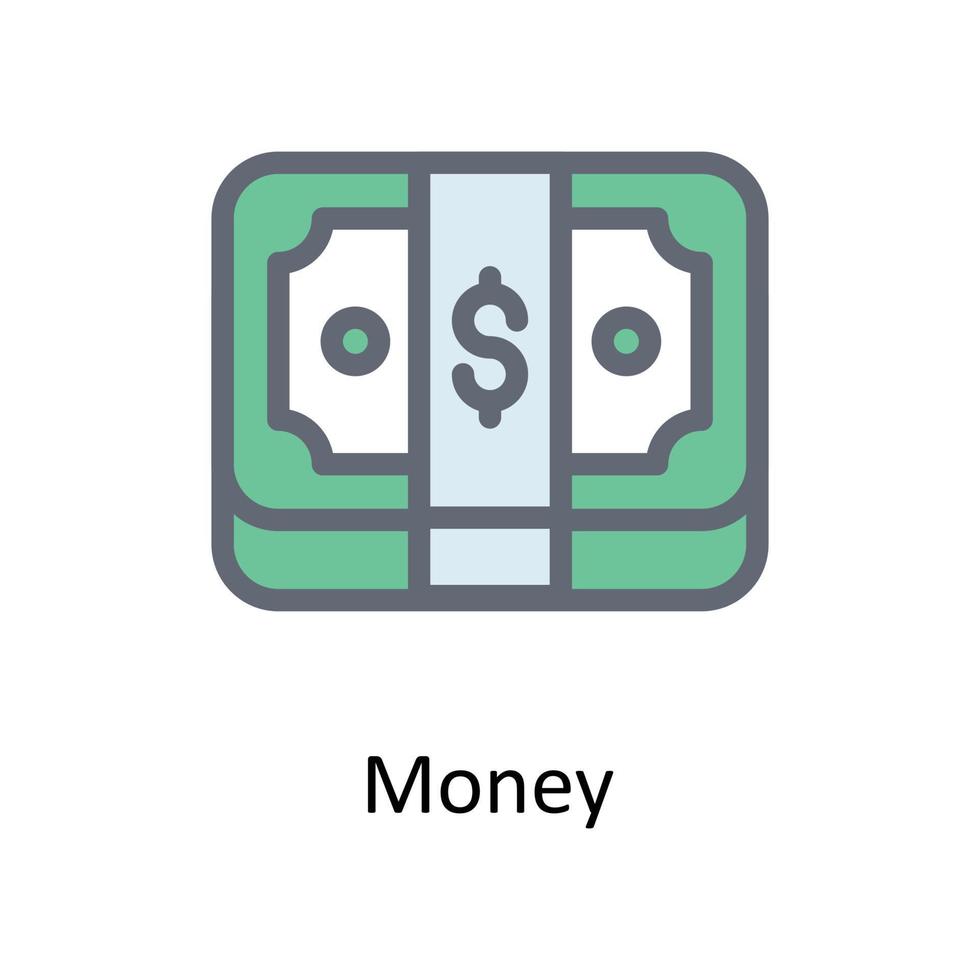 Money Vector Fill outline Icons. Simple stock illustration stock