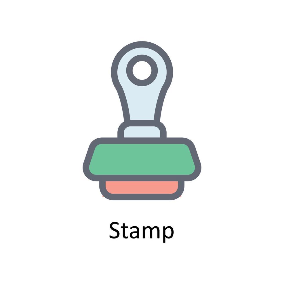Stamp Vector Fill outline Icons. Simple stock illustration stock