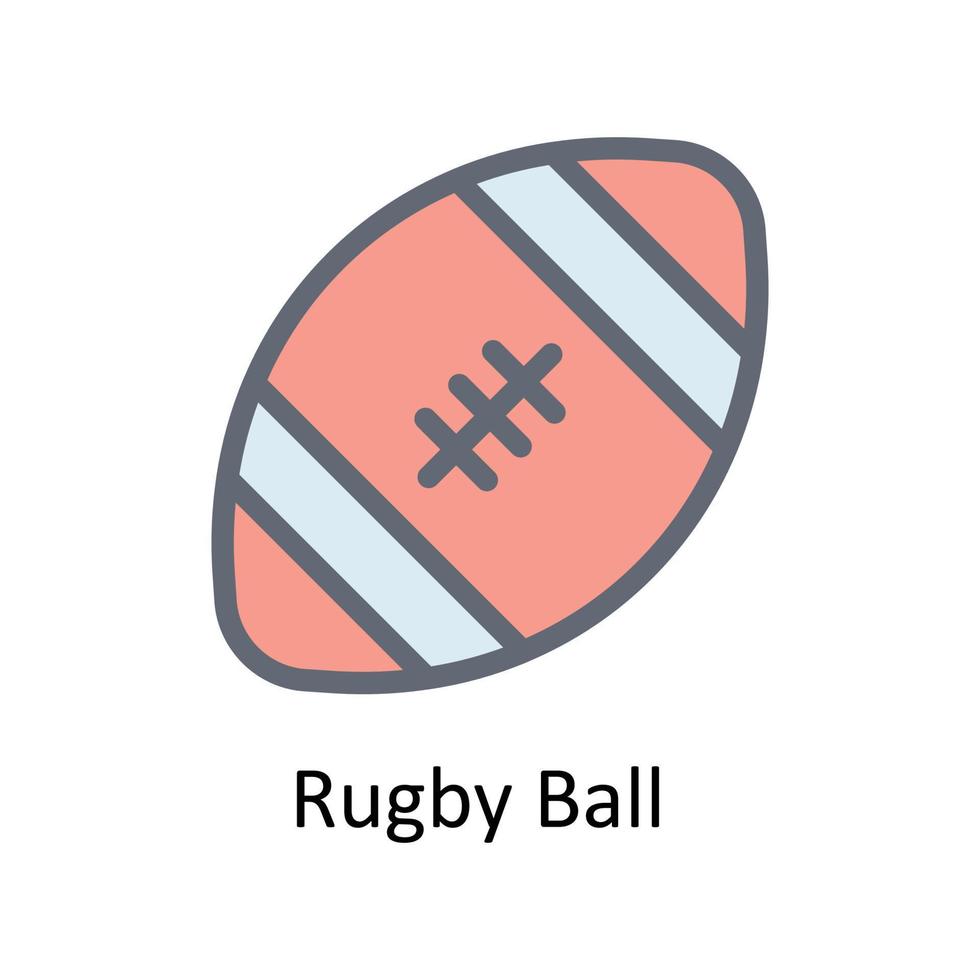 rugby pelota vector llenar contorno iconos sencillo valores ilustración valores