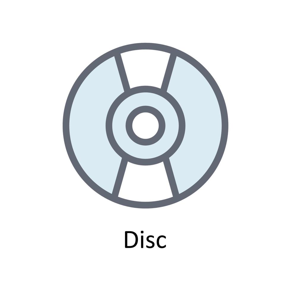 Disc Vector Fill outline Icons. Simple stock illustration stock