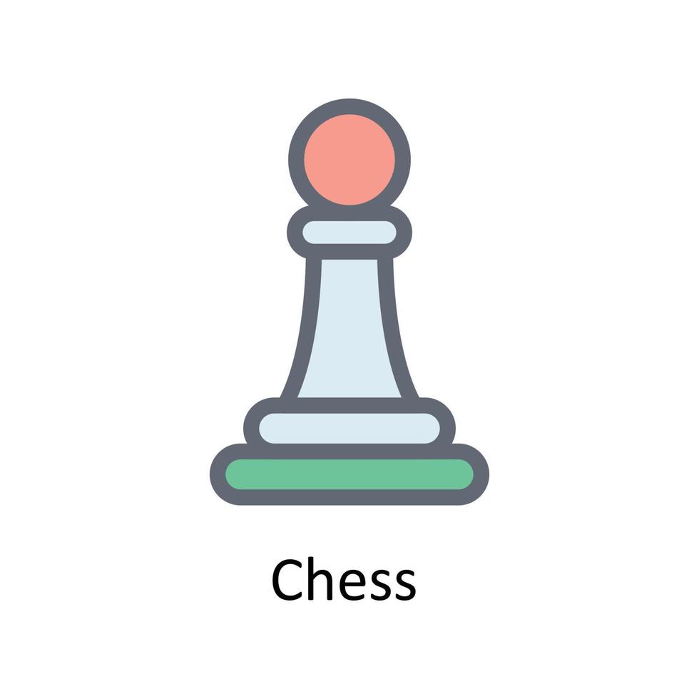 Chess Vector Fill outline Icons. Simple stock illustration stock