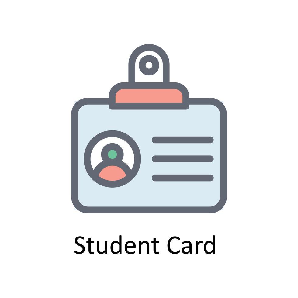 Student Card  Vector Fill outline Icons. Simple stock illustration stock