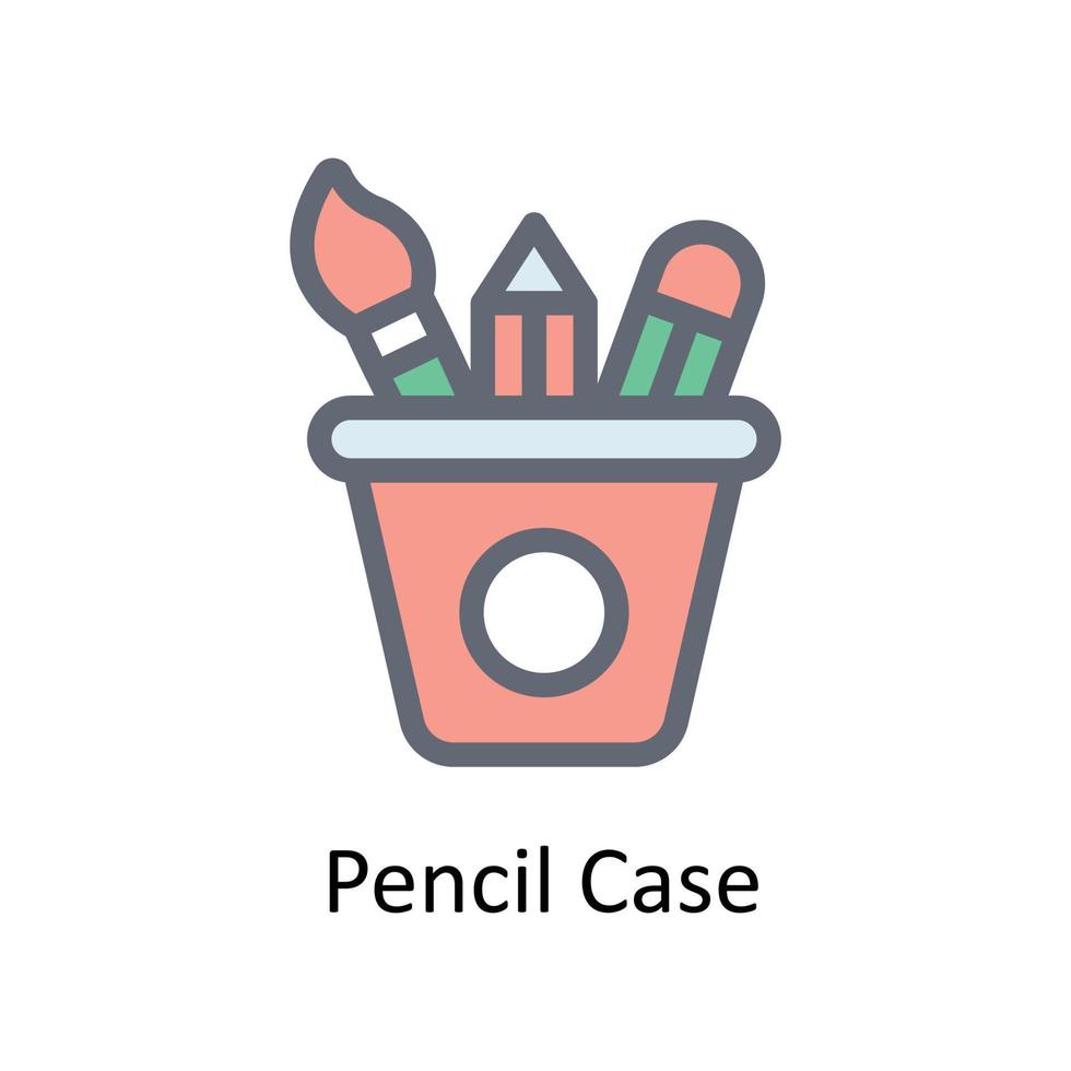 Pencil Case Vector Fill outline Icons. Simple stock illustration stock