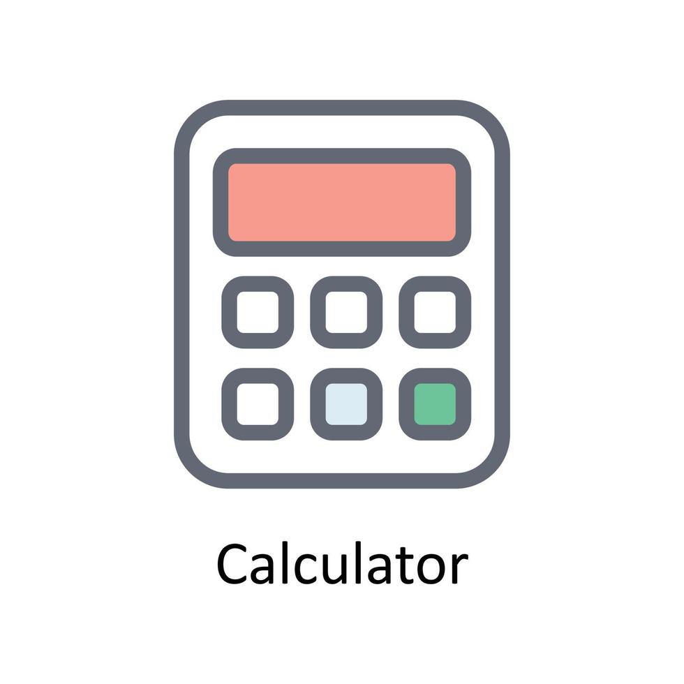 Calculator Vector Fill outline Icons. Simple stock illustration stock
