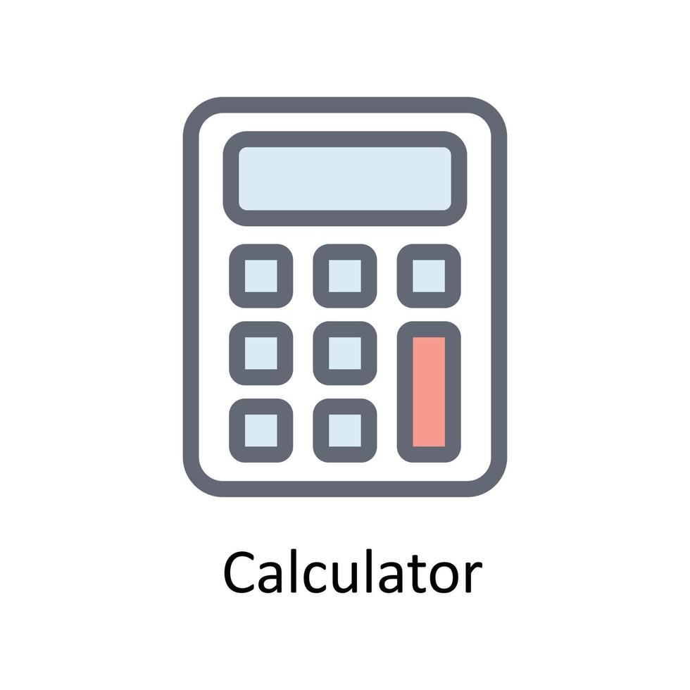 Calculator Vector Fill outline Icons. Simple stock illustration stock