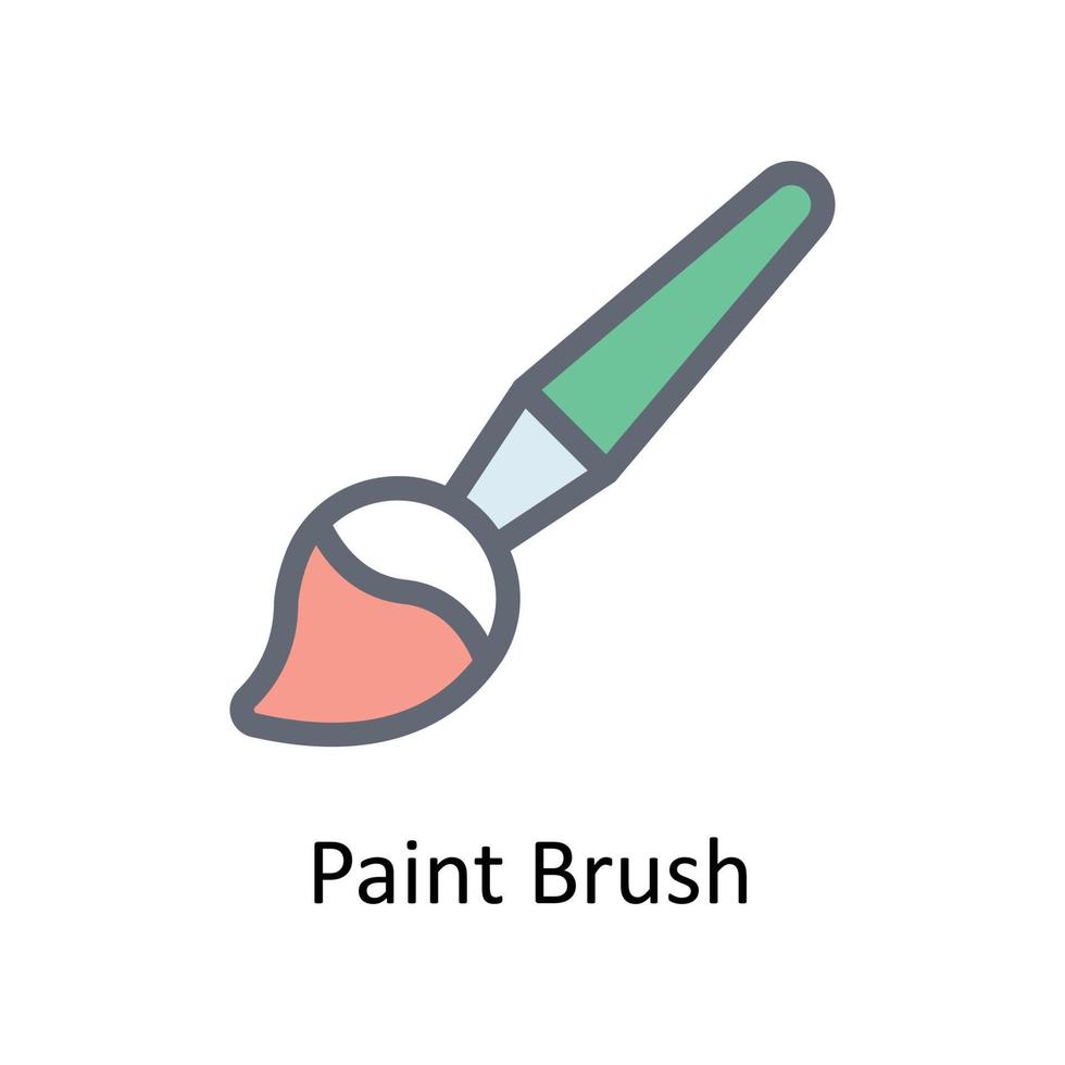 Paint Brush Vector Fill outline Icons. Simple stock illustration stock