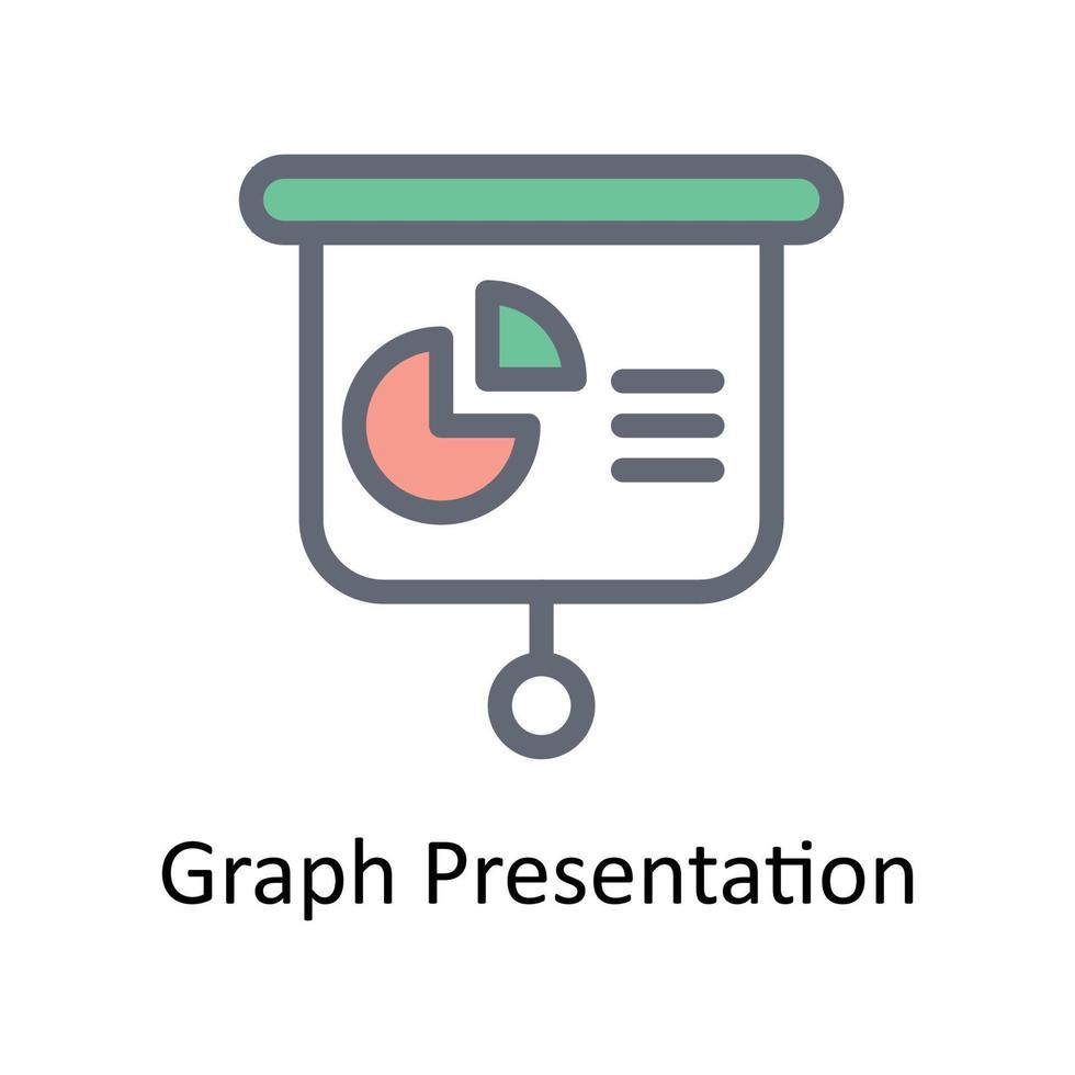 Graph Presentation Vector Fill outline Icons. Simple stock illustration stock